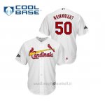 Maglia Baseball Uomo St. Louis Cardinals 50 Adam Wainwright 2019 Postseason Cool Base Bianco