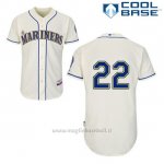 Maglia Baseball Uomo Seattle Mariners Robinson Cano 22 Crema Alterner Cool Base