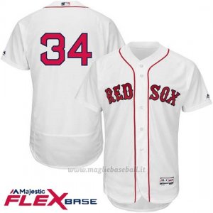 Maglia Baseball Uomo Boston Red Sox 34 David Ortiz Bianco Flex Base Autentico Collezione