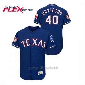Maglia Baseball Uomo Texas Rangers Matt Davidson 2019 Entrenamiento De Primavera Flex Base Blu