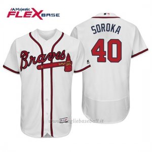 Maglia Baseball Uomo Atlanta Braves Mike Soroka Flex Base Autentico Collezione 1ª2019 Bianco