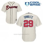 Maglia Baseball Uomo Atlanta Braves 29 John Smoltz Crema Alterner Cool Base