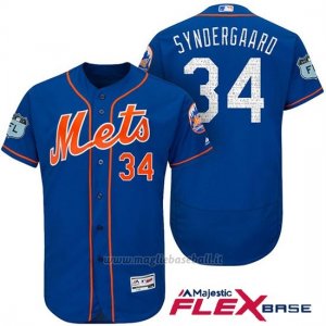 Maglia Baseball Uomo New York Mets Noah Syndergaard 2017 Allenamento Primaverile Flex Base Giocatore