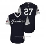 Maglia Baseball Uomo New York Yankees Giancarlo Stanton 2018 Llws Players Weekend G Blu