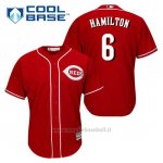 Maglia Baseball Uomo Cincinnati Reds Billy Hamilton 6 Rosso Alterner Cool Base