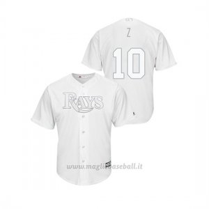 Maglia Baseball Uomo Tampa Bay Rays Mike Zunino 2019 Players Weekend Replica Bianco