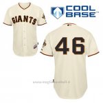 Maglia Baseball Uomo San Francisco Giants Santiago Casilla 46 Crema 1ªCool Base