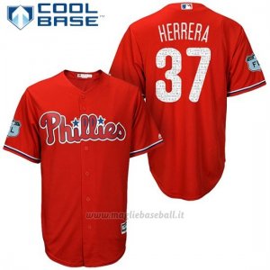 Maglia Baseball Uomo Philadelphia Phillies Odubel Herrera Scarlet 2017 Allenamento Primaverile Cool Base Giocatore