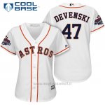 Maglia Baseball Donna Houston Astros 2017 World Series Campione Chris Devenski Bianco Cool Base