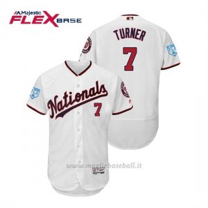 Maglia Baseball Uomo Washington Nationals Trea Turner Flex Base Entrenamiento De Primavera 2019 Bianco