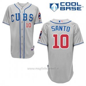 Maglia Baseball Uomo Chicago Cubs 10 Ron Santo Grigio Alterner Cool Base