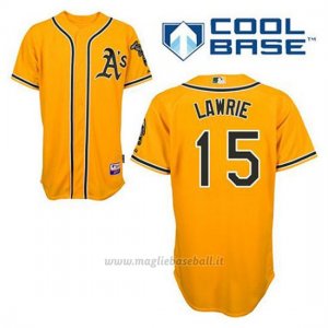 Maglia Baseball Uomo Oakland Athletics Brett Lawrie 15 Or Alterner Cool Base