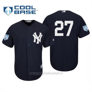 Maglia Baseball Uomo New York Yankees Giancarlo Stanton Cool Base Entrenamiento De Primavera 2019 Blu