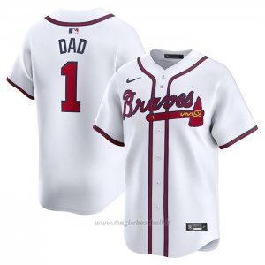 Maglia Baseball Uomo Atlanta Braves #1 Dad Home Limited Bianco