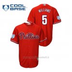 Maglia Baseball Uomo Philadelphia Phillies Nick Williams 2019 Entrenamiento De Primavera Cool Base Rosso