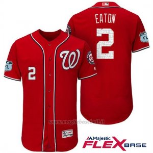 Maglia Baseball Uomo Washington Nationals Adam Eaton Scarlet 2017 Allenamento Primaverile Flex Base