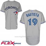Maglia Baseball Uomo Toronto Blue Jays Jose Bautista Majestic Autentico Collezione Grigio Flex Base