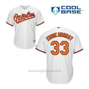 Maglia Baseball Uomo Baltimore Orioles 33 Eddie Murray Bianco 1ªCool Base
