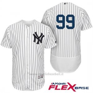 Maglia Baseball Uomo New York Yankees Aaron Judge Bianco Blu Flex Base