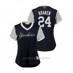 Maglia Baseball Donna New York Yankees Gary Sanchez 2018 Llws Players Weekend Kraken Blu