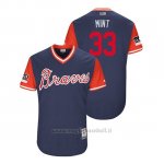 Maglia Baseball Uomo Atlanta Braves A.j. Minter 2018 Llws Players Weekend Mint Blu