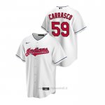 Maglia Baseball Uomo Cleveland Indians Carlos Carrasco Replica Primera Bianco