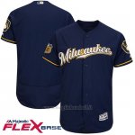 Maglia Baseball Uomo Milwaukee Brewers Blu 2017 Allenamento Primaverile Flex Base