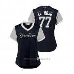 Maglia Baseball Donna New York Yankees Clint Frazier 2018 Llws Players Weekend El Rosso Blu