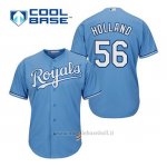 Maglia Baseball Uomo Kansas City Royals Greg Holland 56 Powder Blu Alterner Cool Base