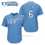 Maglia Baseball Uomo Kansas City Royals Lorenzo Cain 6 Powder Blu Alterner Cool Base
