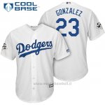 Maglia Baseball Uomo Los Angeles Dodgers 2017 World Series Adrian Gonzalez Bianco Cool Base