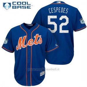 Maglia Baseball Uomo New York Mets Yoenis Cespedes 2017 Allenamento Primaverile Cool Base Giocatore