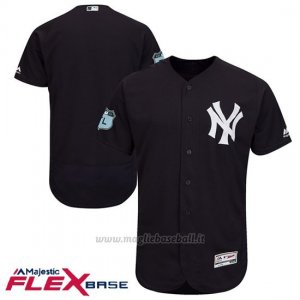 Maglia Baseball Uomo New York Yankees New York Blu 2017 Allenamento Primaverile Flex Base