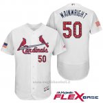 Maglia Baseball Uomo St. Louis Cardinals 2017 Estrellas y Rayas Adam Wainwright Bianco Flex Base