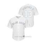 Maglia Baseball Hombre Toronto Blue Jays 13 Lourdes Gurriel Jr. 2019 Players Weekend Replica Bianco