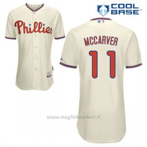 Maglia Baseball Uomo Philadelphia Phillies Tim Mccarver 11 Crema Alterner Cool Base