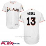 Maglia Baseball Uomo Miami Marlins Marcell Ozuna Bianco Autentico Collezione Flex Base