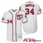 Maglia Baseball Uomo Washington Nationals Bryce Harper Bianco 2018 All Star 1ªAlterner Flex Base
