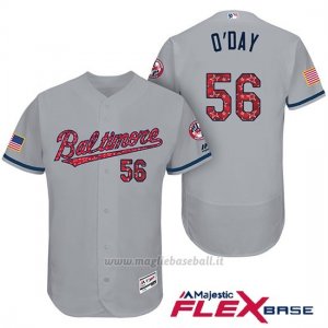 Maglia Baseball Uomo Baltimore Orioles 2017 Estrellas Y Rayas 56 Darren O'day Grigio Flex Base