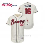 Maglia Baseball Uomo Atlanta Braves Brian Mccann 150th Aniversario Patch Autentico Flex Base Crema