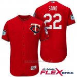 Maglia Baseball Uomo Minnesota Twins Miguel Sano Scarlet 2017 Allenamento Primaverile Flex Base Giocatore