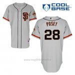 Maglia Baseball Uomo San Francisco Giants Buster Posey 28 Grigio Alterner Cool Base