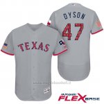 Maglia Baseball Uomo Texas Rangers 2017 Estrellas y Rayas Sam Dyson Grigio Flex Base