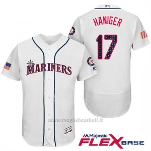 Maglia Baseball Uomo Seattle Mariners 2017 Estrellas y Rayas Mitch Haniger Bianco Flex Base