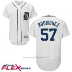 Maglia Baseball Uomo Detroit Tigers 57 Francisco Rodriguez Bianco Flex Base