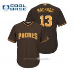 Maglia Baseball Uomo San Diego Padres Manny Machado Cool Base Majestic Marrone