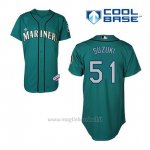 Maglia Baseball Uomo Seattle Mariners Ichiro Suzuki 51 Teal Verde Alterner Cool Base
