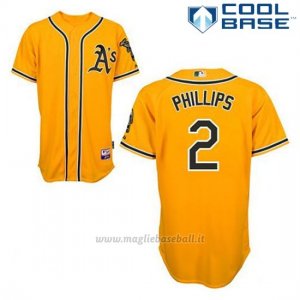 Maglia Baseball Uomo Oakland Athletics Tony Phillips 2 Or Alterner Cool Base