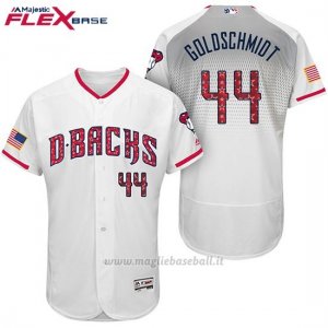 Maglia Baseball Uomo Arizona Diamondbacks 2017 Estrellas y Rayas 44 Paul Goldschmidt Bianco Flex Base