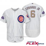 Maglia Baseball Uomo Chicago Cubs 6 Carl Edwards Jr. Bianco Or Program Flex Base